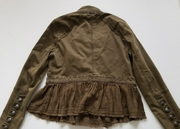 Free People Flared Hem Military Jacket Size XS - Picture 7 of 8
